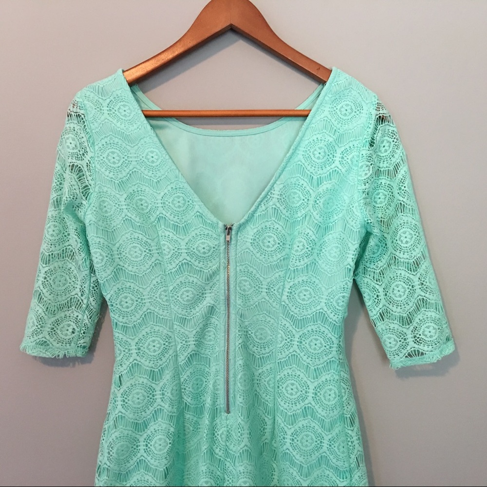 I.N. San Francisco Mint Lace Dress Sz 5 - Picture 7 of 8